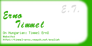 erno timmel business card